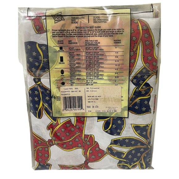 Kemp & Beatley Holiday Folio Ribbons Bows Christmas Tablecloth 60x102 Oblong New - Picture 4 of 7